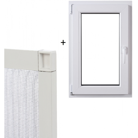 Fereastra deschidere stanga + Plasa insecte alb cu balamale